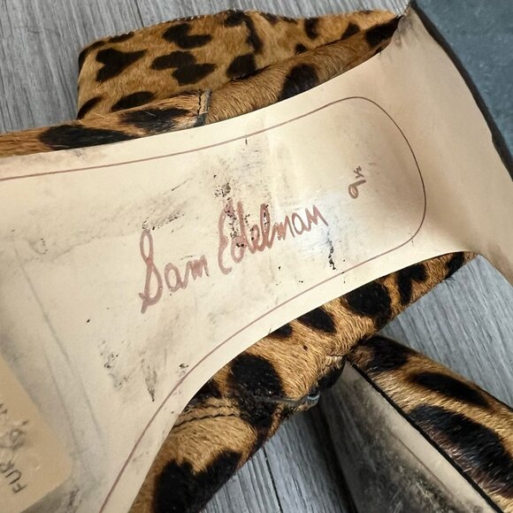 Sam Edelman Hilty Leopard Print Calf Hair Pointed Toe Ankle Boot Size W9.5 - Picture 5 of 6